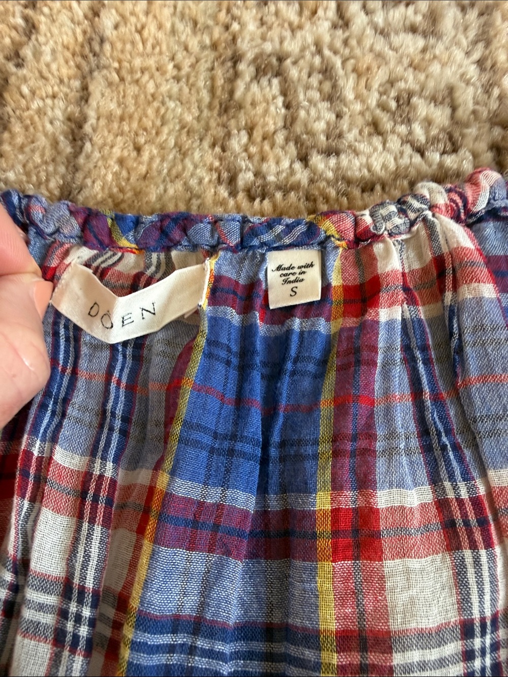 Doen plaid top - Picture 2 of 4
